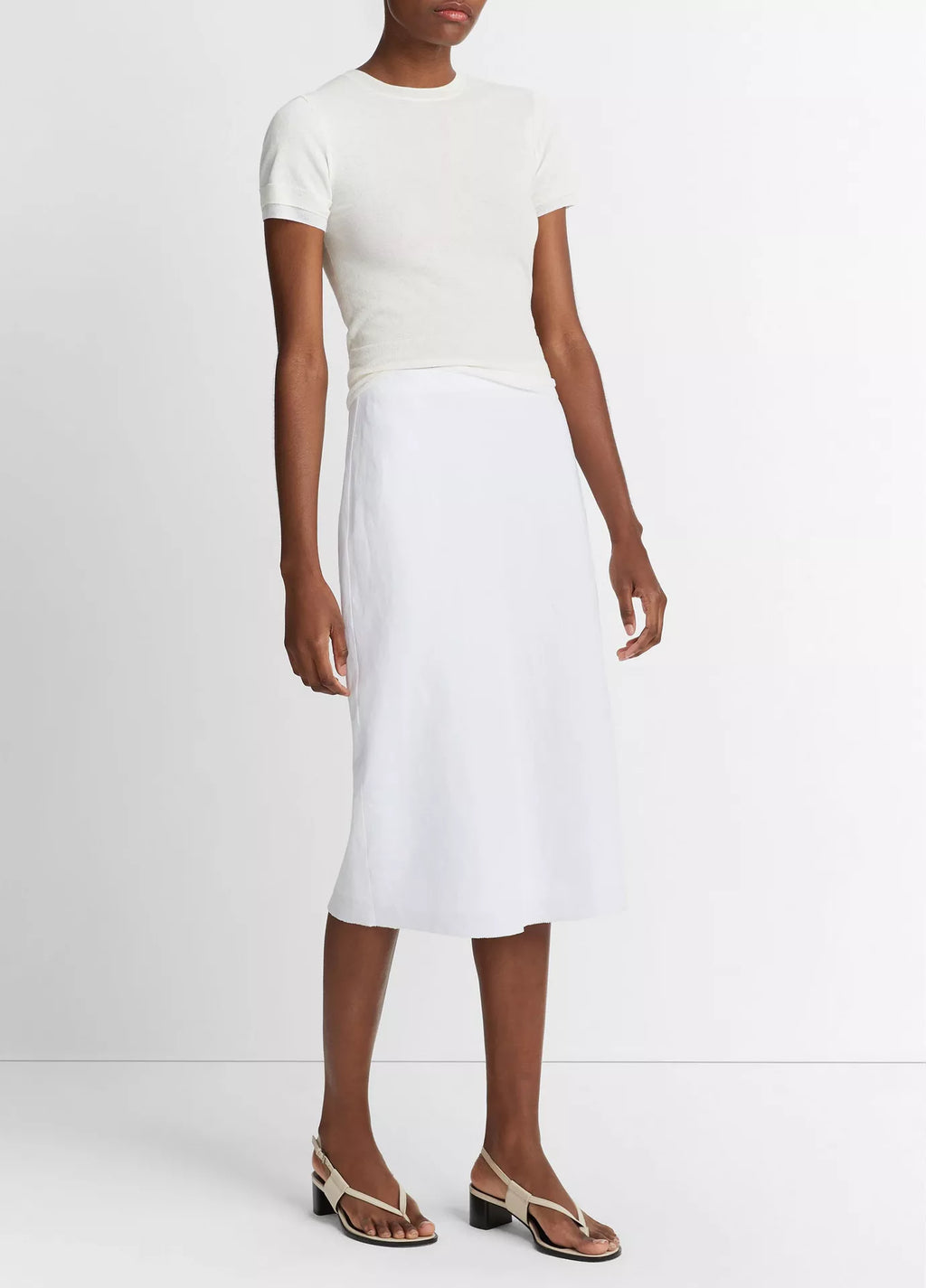 Vince -  Linen Crew Neck Shell Top