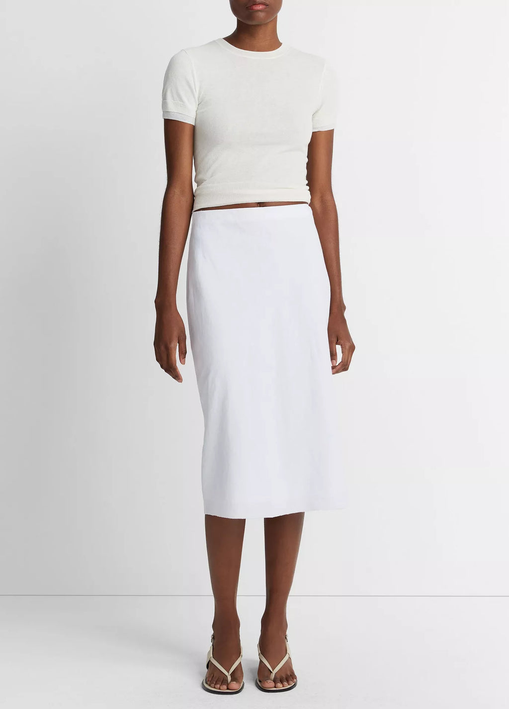 Vince -  Linen Crew Neck Shell Top