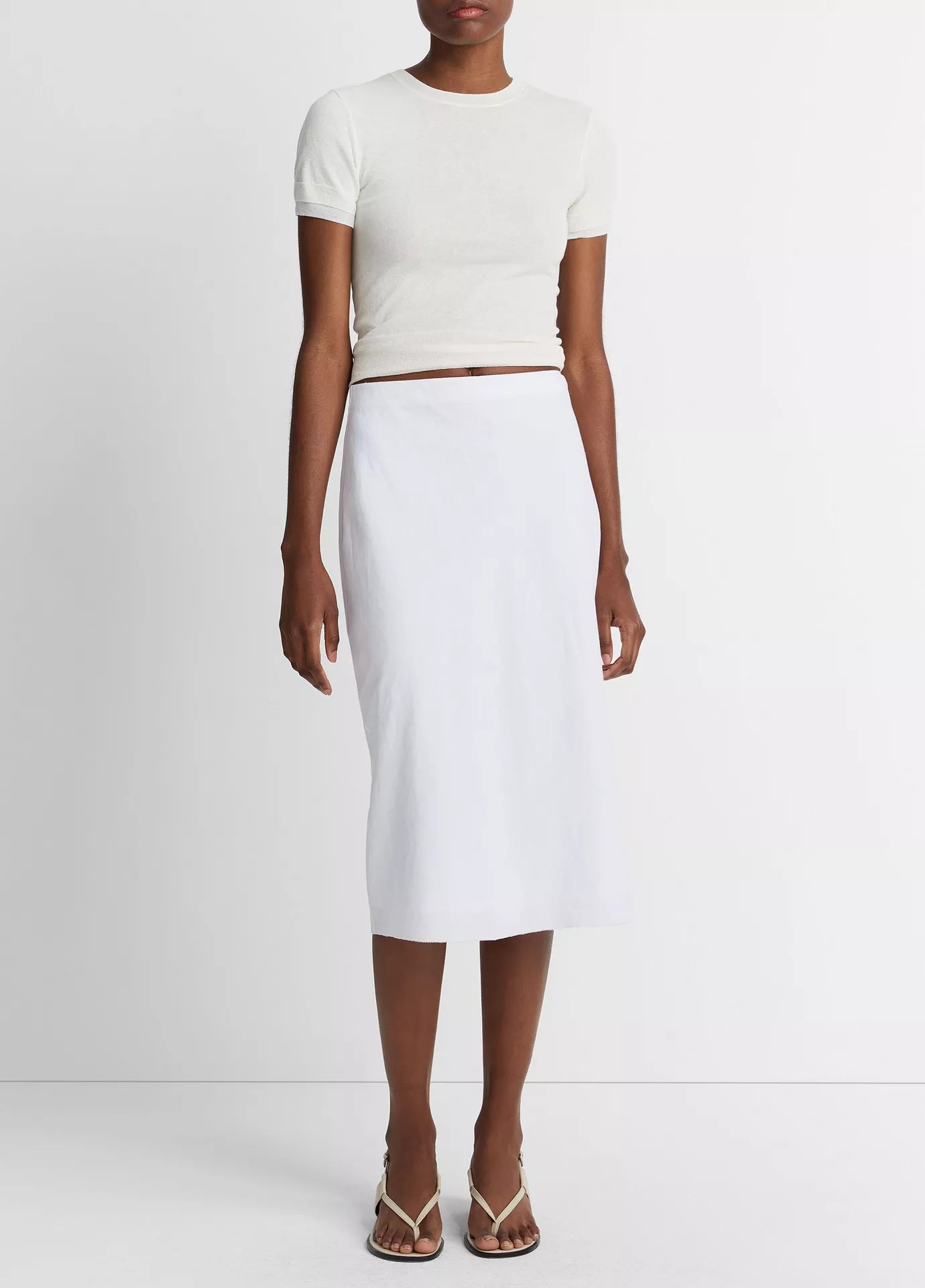 Vince -  Linen Crew Neck Shell Top