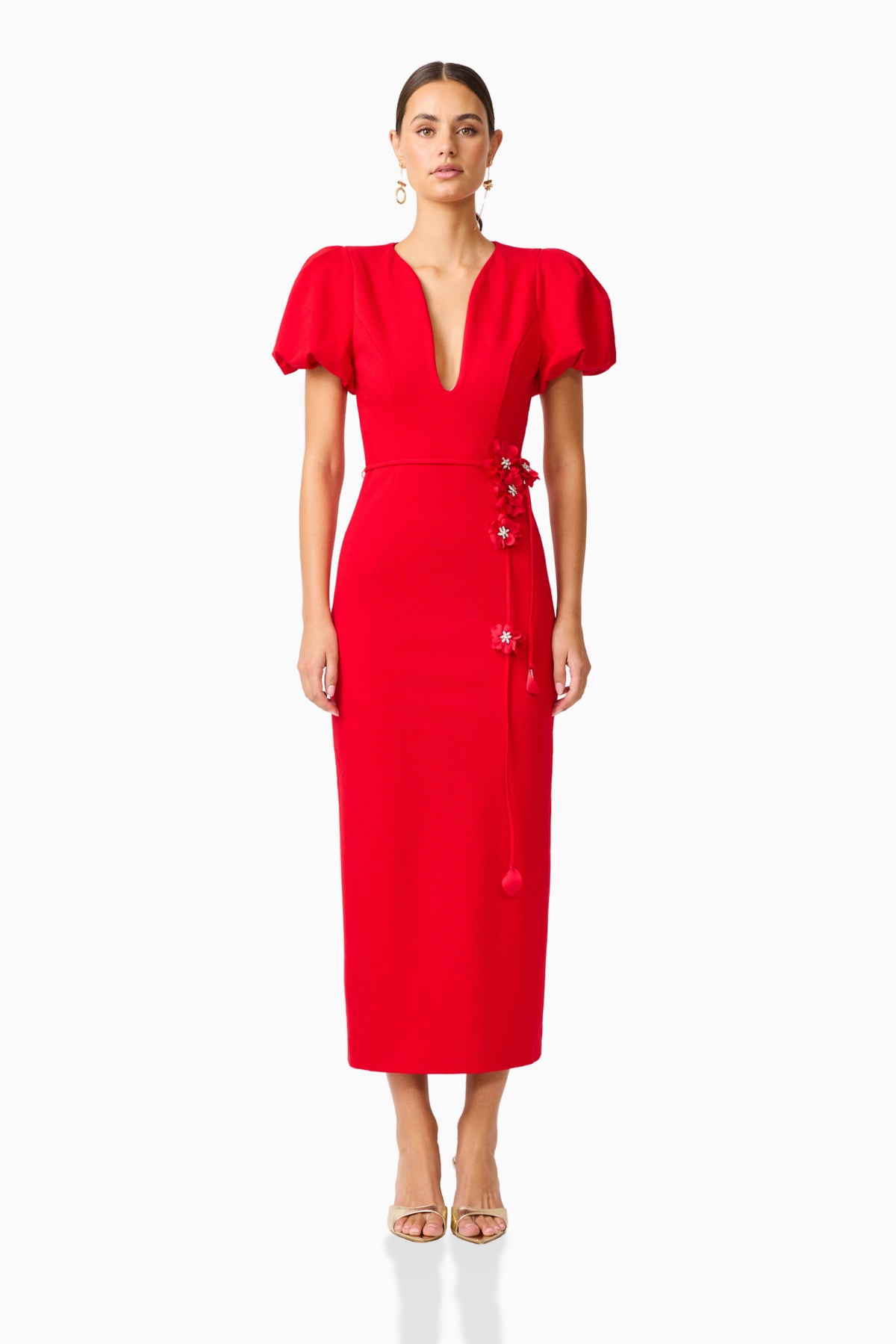 Elliatt - Martina Puff Sleeve Midi Dress