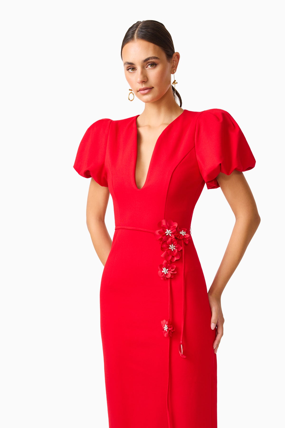 Elliatt - Martina Puff Sleeve Midi Dress