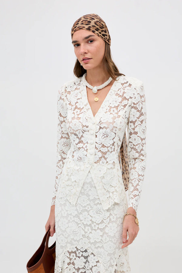 Rixo Padma Lace Cream Top – view 1