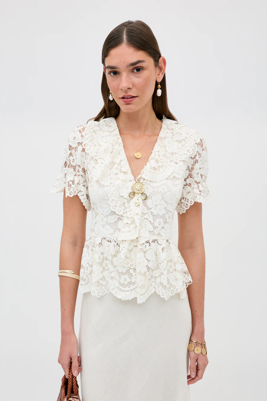 Rixo -  Dollie Lace Cream Top
