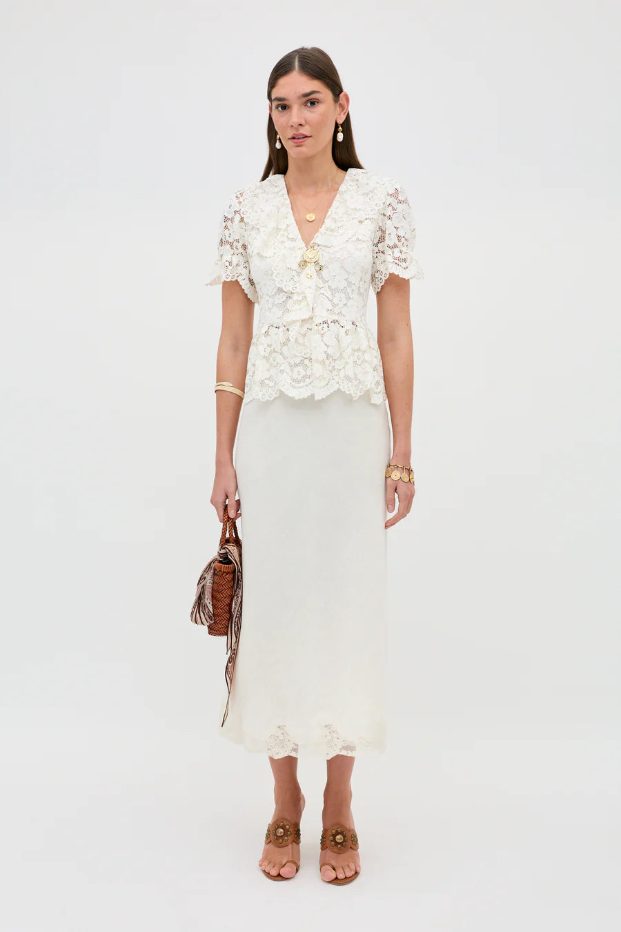 Rixo -  Dollie Lace Cream Top