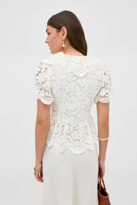 Rixo -  Dollie Lace Cream Top