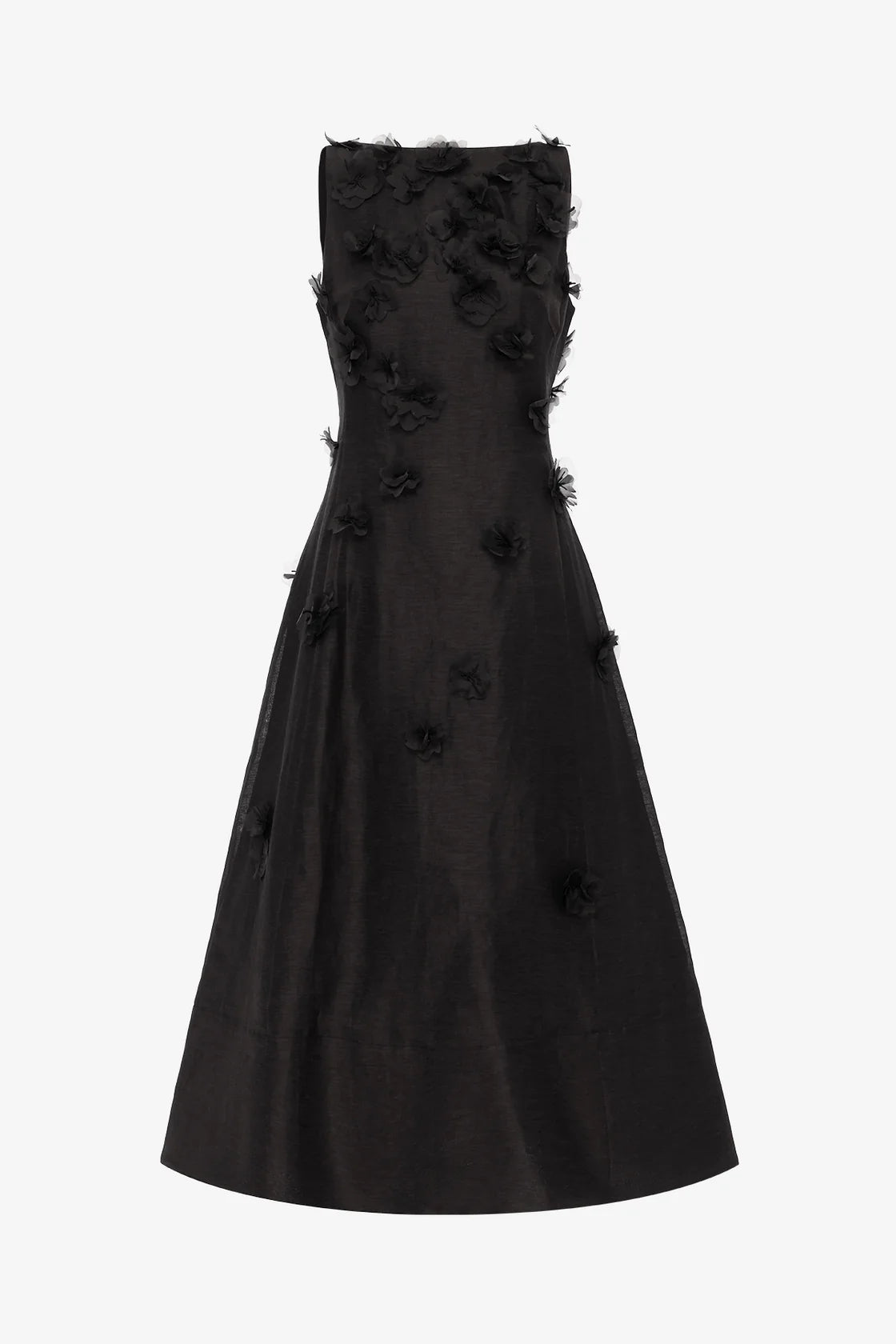 Leo Lin - Cleo Applique Sleeveless Midi Ebony