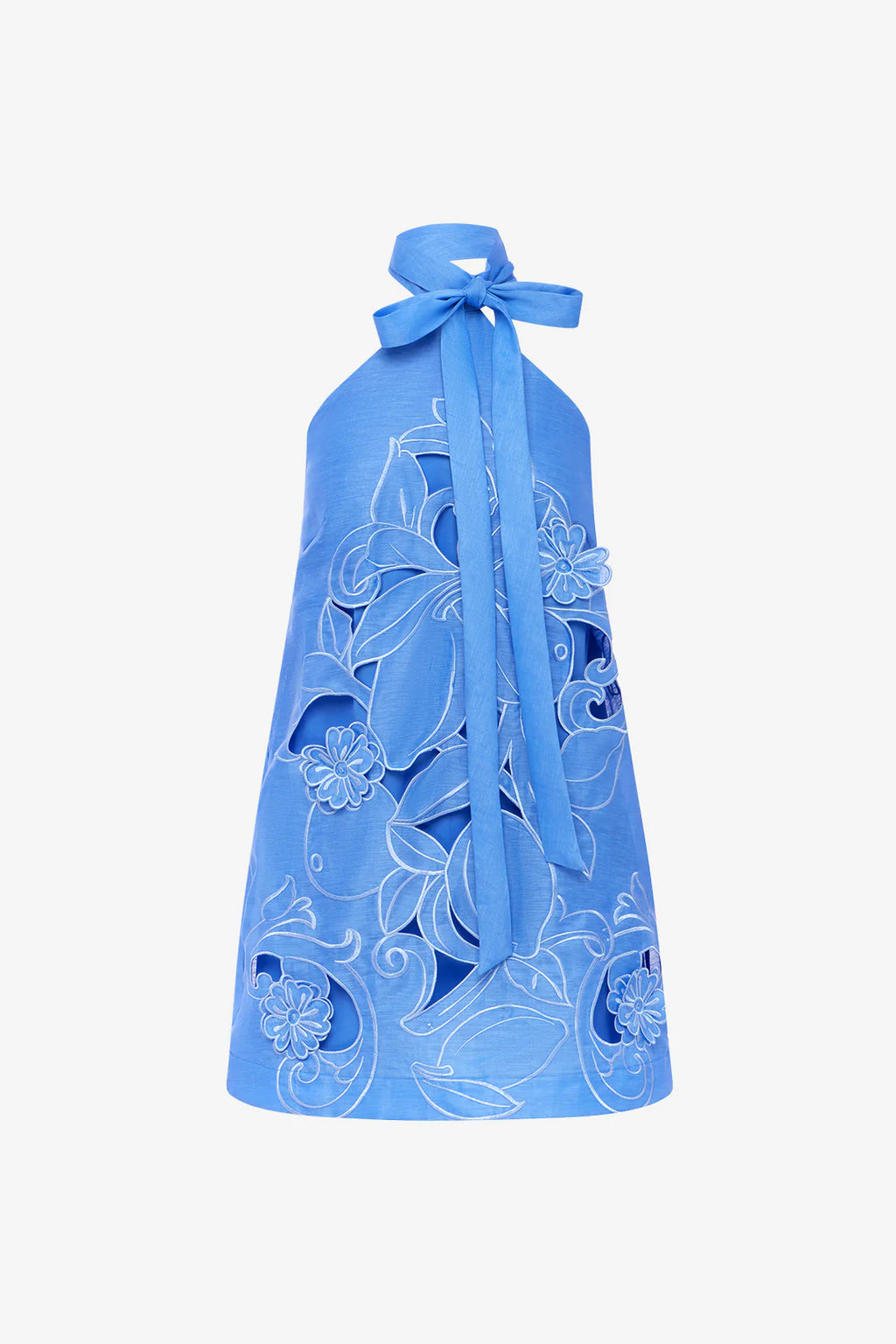 Leo Lin - Lola Appliqué Halterneck Mini Dress