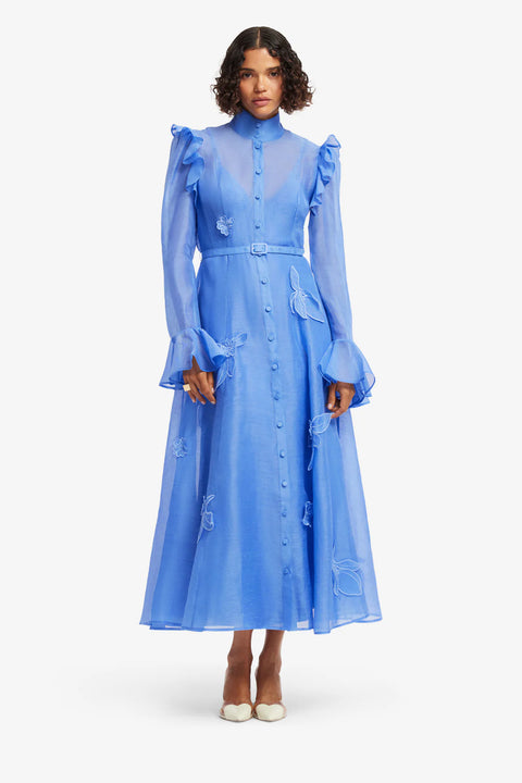 Leo Lin - Katrina Butterfly Sleeve Midi Dress Azure
