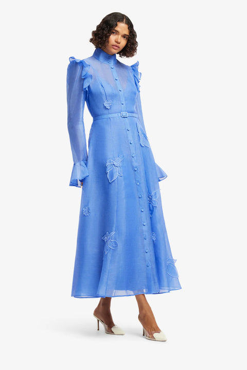 Leo Lin - Katrina Butterfly Sleeve Midi Dress Azure