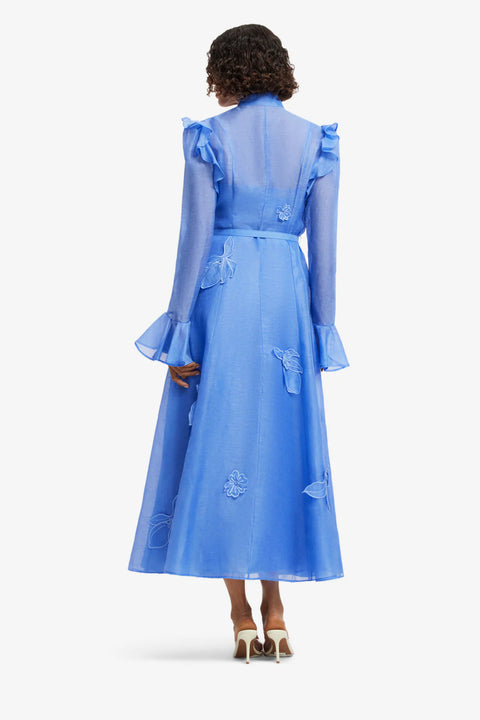 Leo Lin - Katrina Butterfly Sleeve Midi Dress Azure