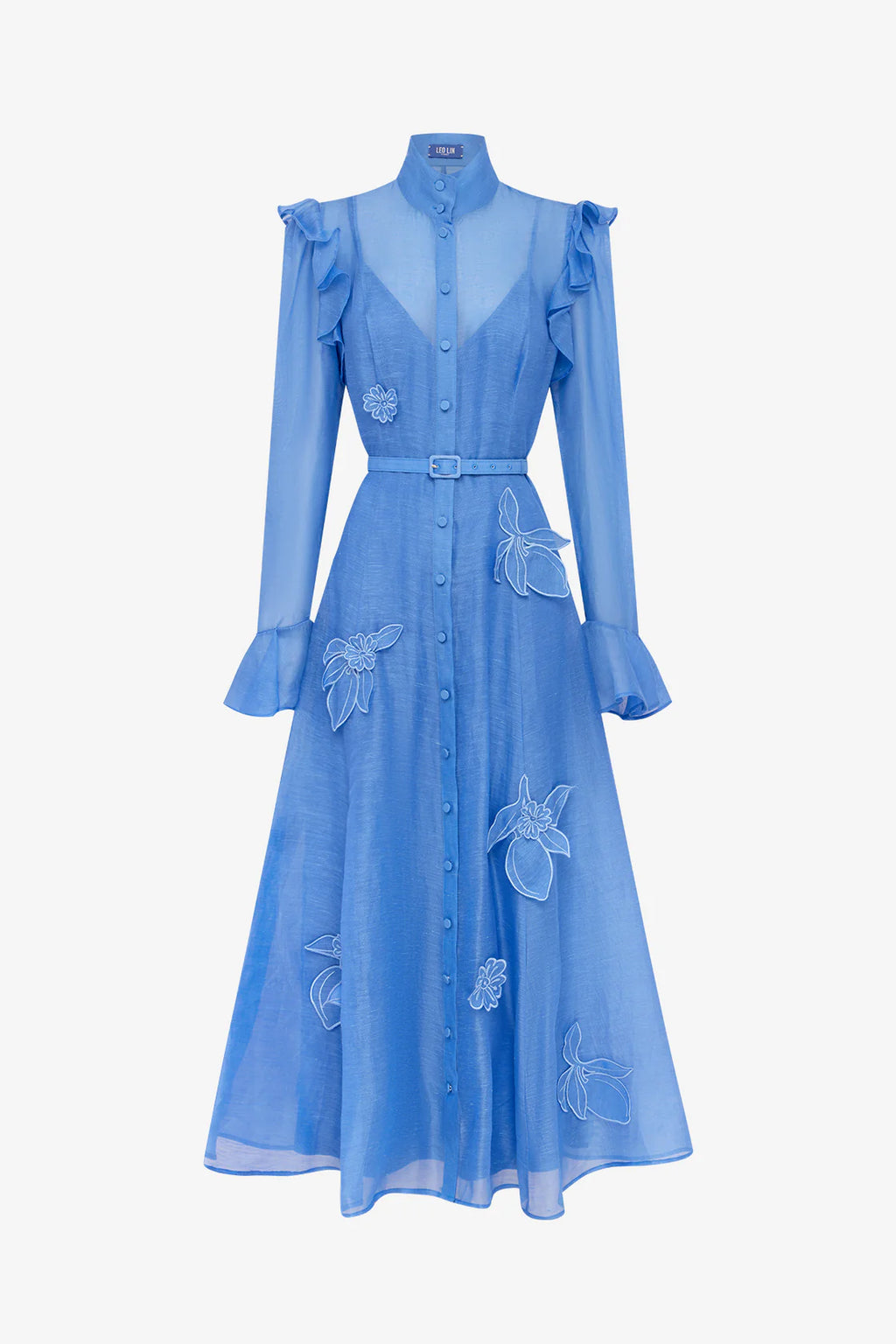 Leo Lin - Katrina Butterfly Sleeve Midi Dress Azure