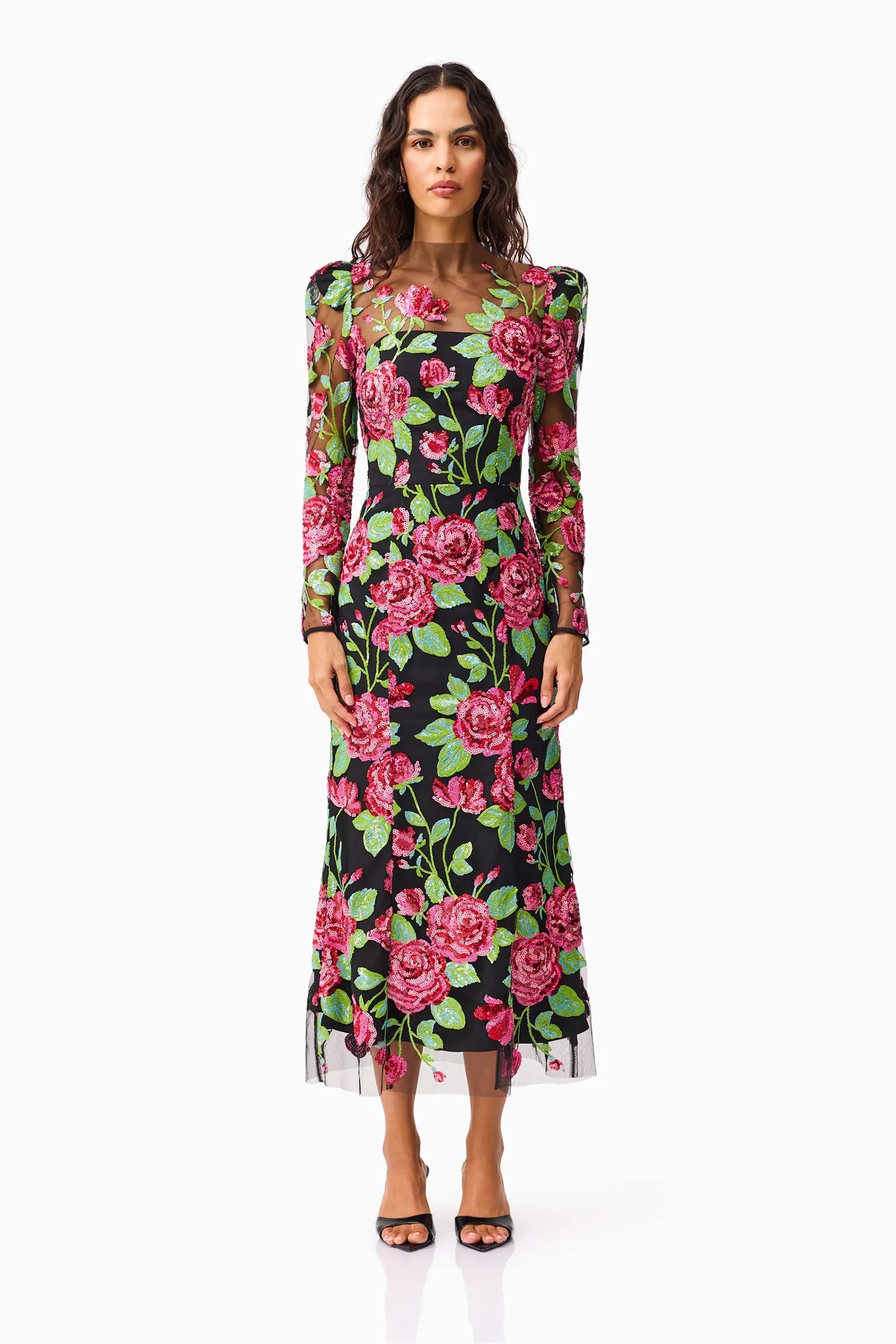 Elliatt - Lyra Sequin Long Sleeve Midi Dress