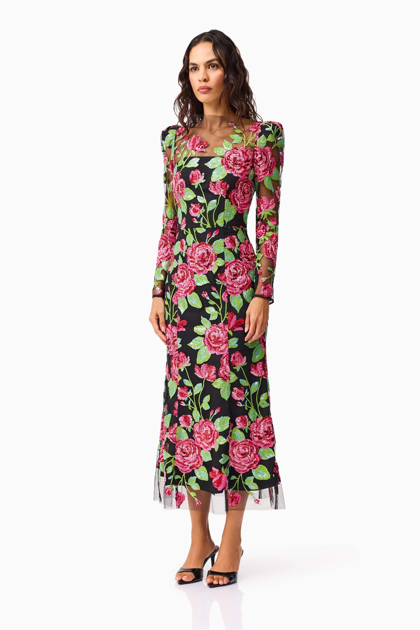 Elliatt - Lyra Sequin Long Sleeve Midi Dress