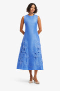 Leo Lin - Cleo Applique Sleeveless Midi Azure