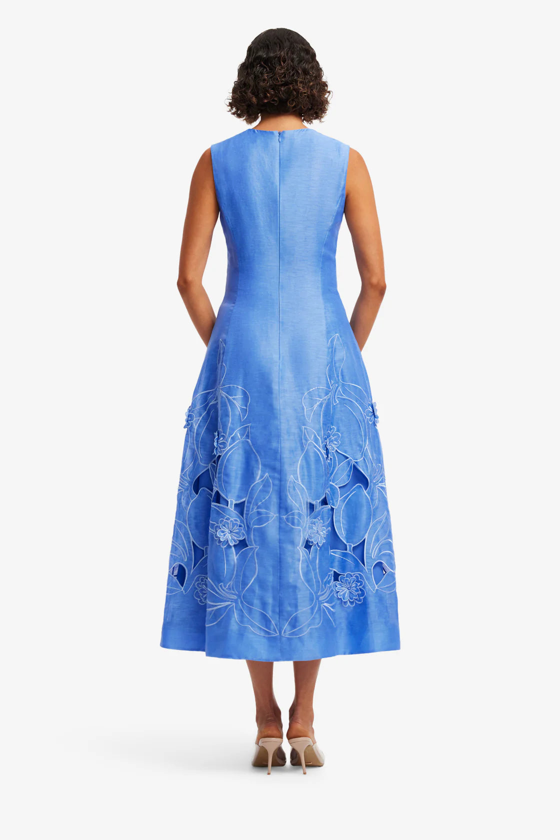 Leo Lin - Cleo Applique Sleeveless Midi Azure