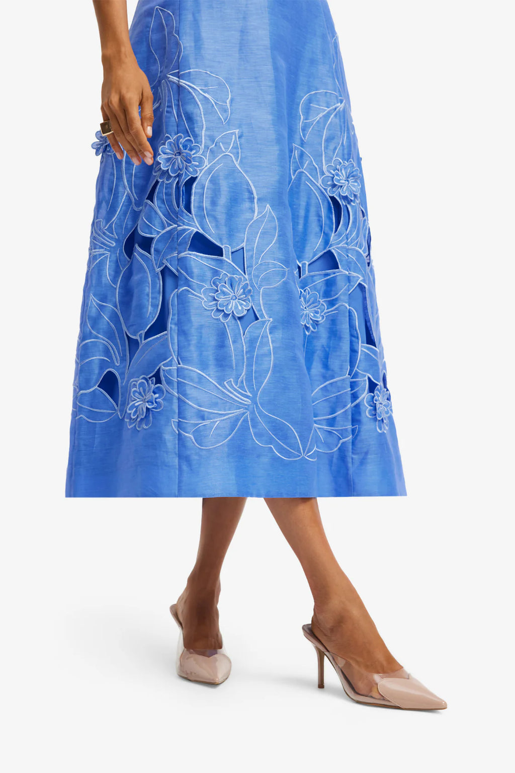 Leo Lin - Cleo Applique Sleeveless Midi Azure