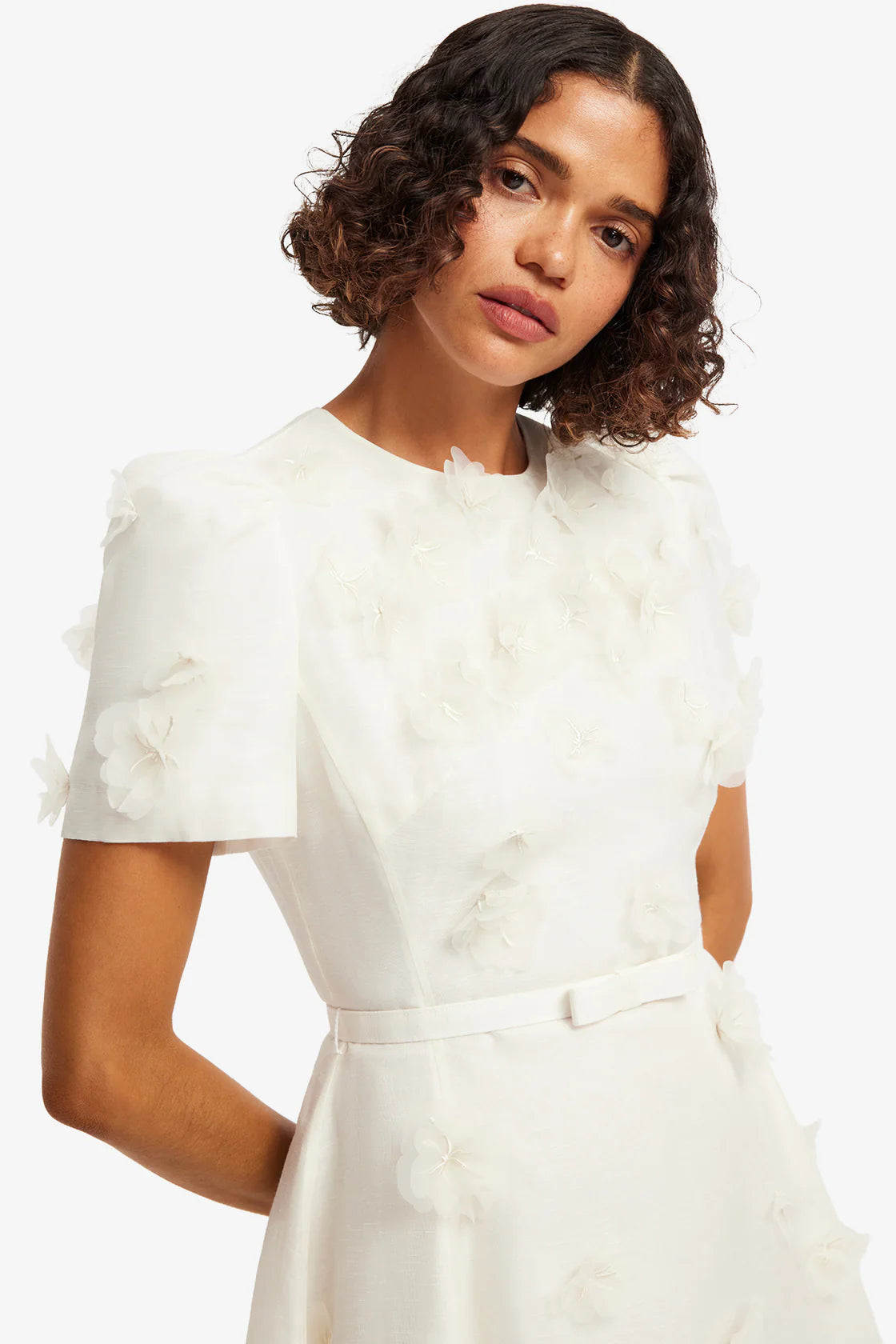 Leo Lin - Elyse Short Sleeve Dress Snow