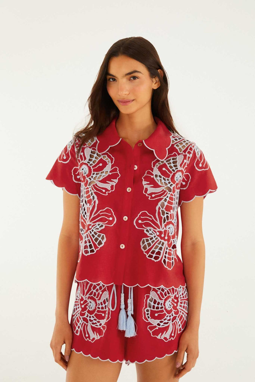 Farm Rio - Poppy Embroid Top