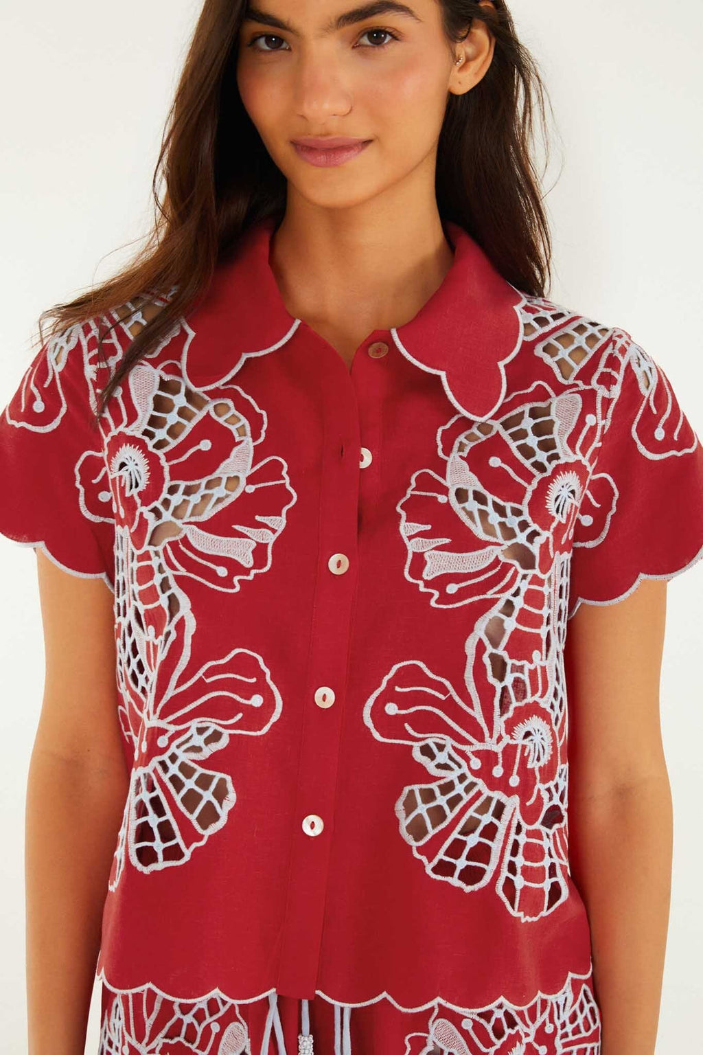 Farm Rio - Poppy Embroid Top