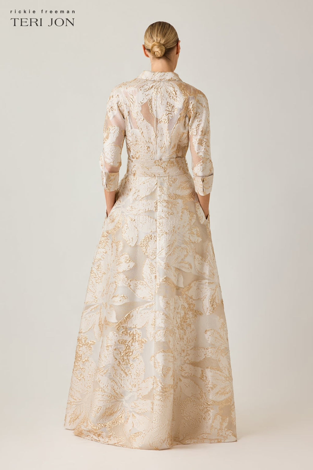 Teri Jon - Metallic Jacquard Dress
