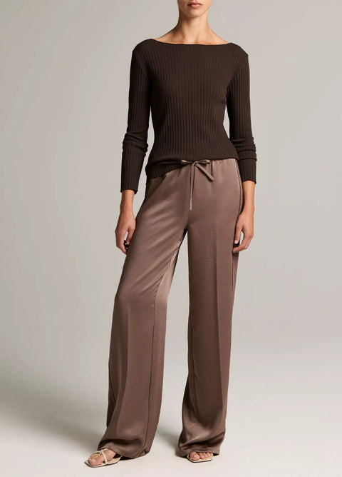 Vince - Mid Rise Shine Crepe Pant