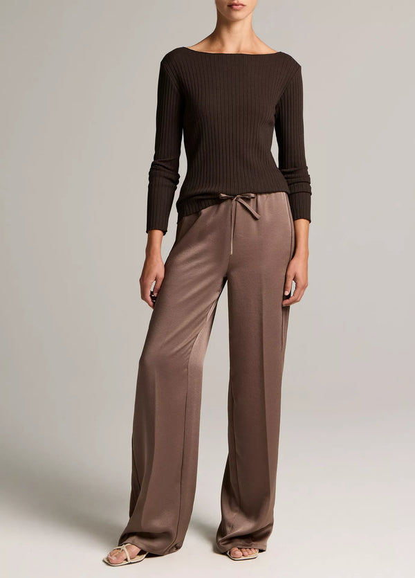 Vince - Mid Rise Shine Crepe Pant – view 2