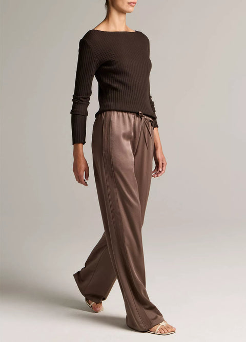 Vince - Mid Rise Shine Crepe Pant