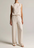Vince - Mid Rise Shine Crepe Pant