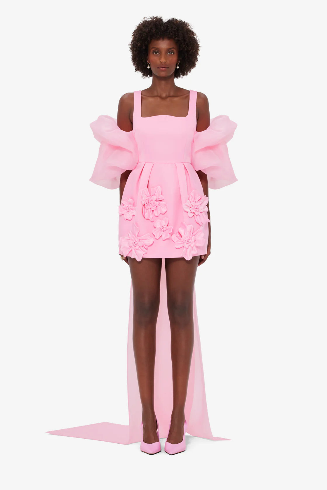 Leo Lin - Piper Appliqué Mini Dress & Cape Set – Baby Pink