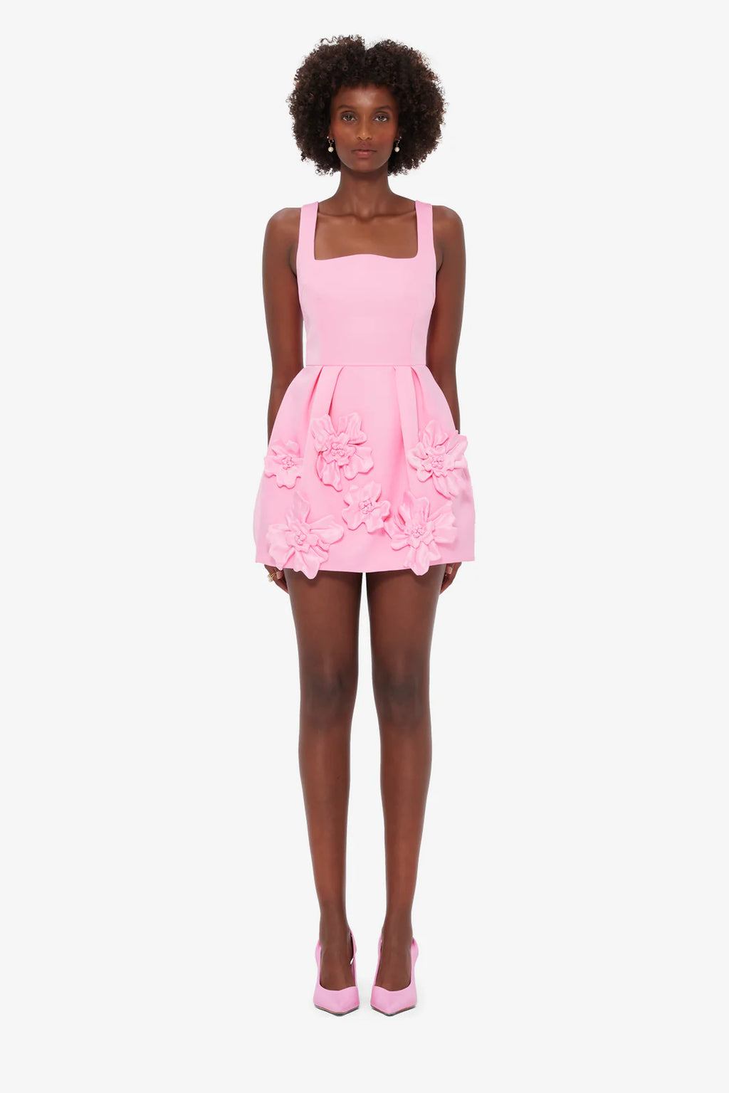 Leo Lin - Piper Appliqué Mini Dress & Cape Set – Baby Pink