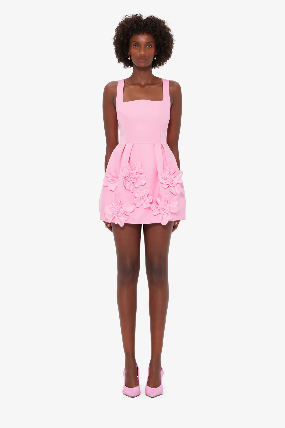 Leo Lin - Piper Appliqué Mini Dress & Cape Set – Baby Pink