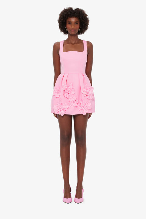 Leo Lin - Piper Appliqué Mini Dress & Cape Set – Baby Pink