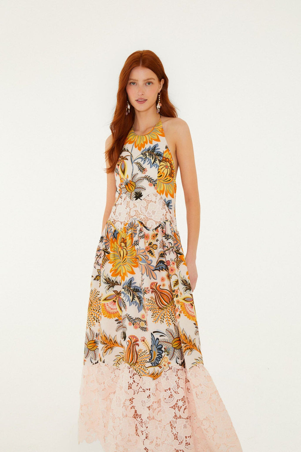 Farm Rio - Ligia Floral Lace Maxi Dress