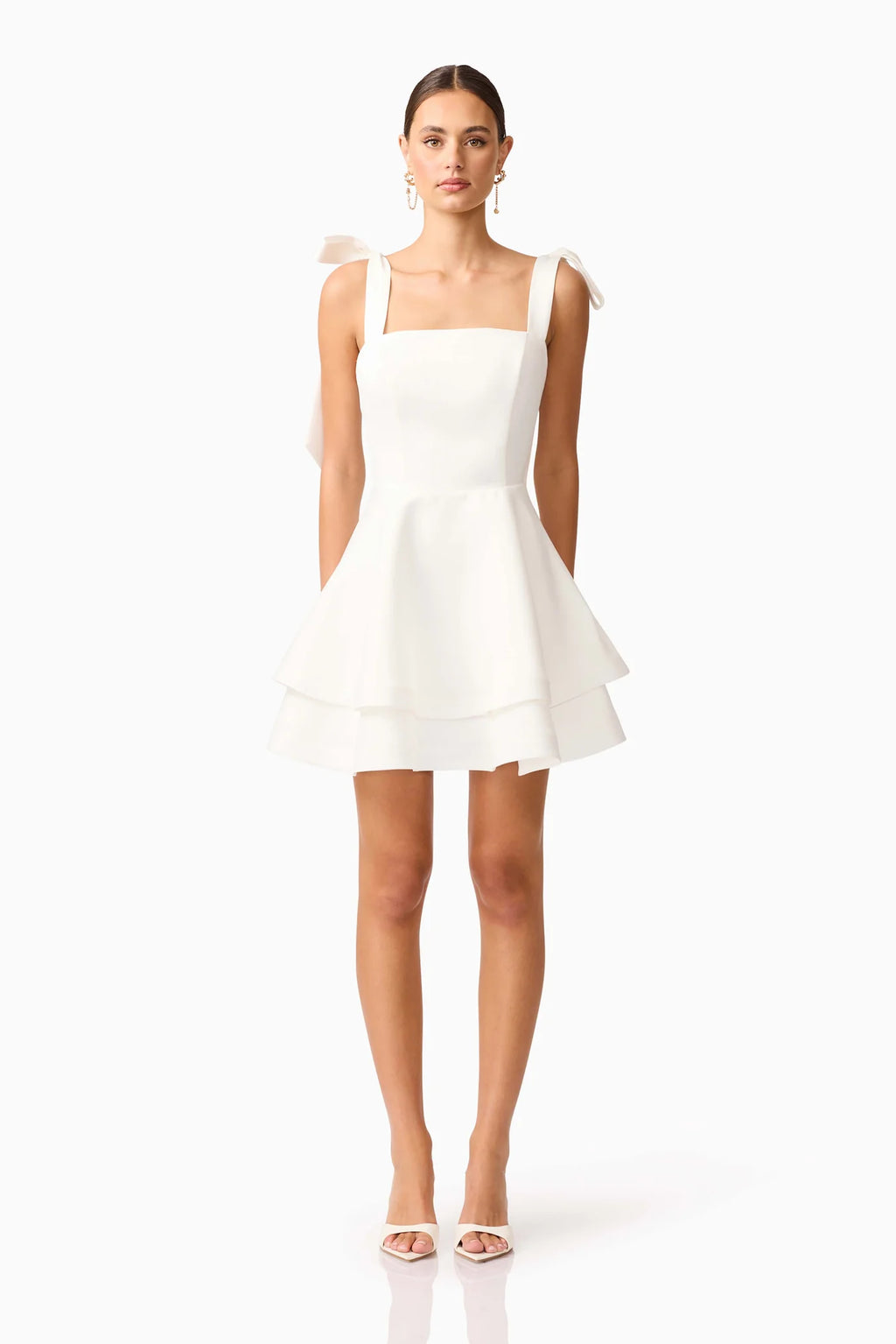 Elliatt -Livia Tiered Mini Dress White