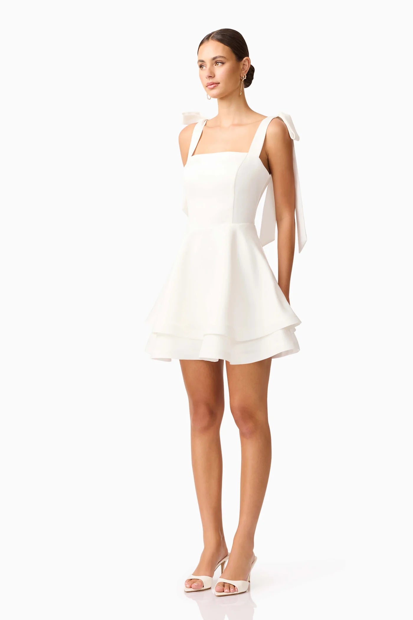 Elliatt -Livia Tiered Mini Dress White