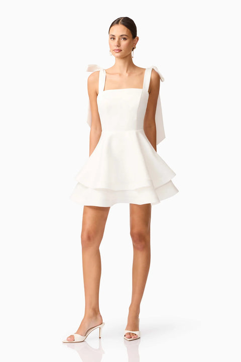 Elliatt -Livia Tiered Mini Dress White