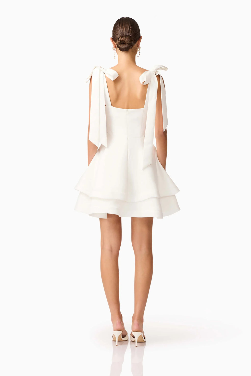 Elliatt -Livia Tiered Mini Dress White