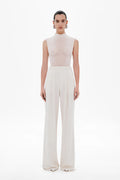 Misha - High Waisted Suiting Pant White