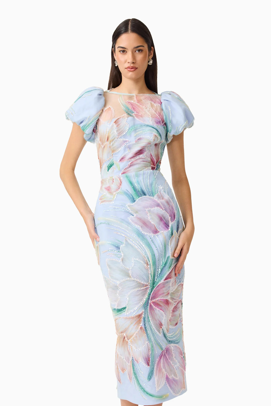 Elliatt - Priselle Puff Sleeve Midi Dress