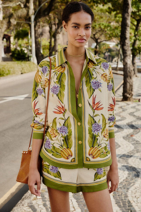 Farm Rio - Sand tropical scarf Shirt Blouse