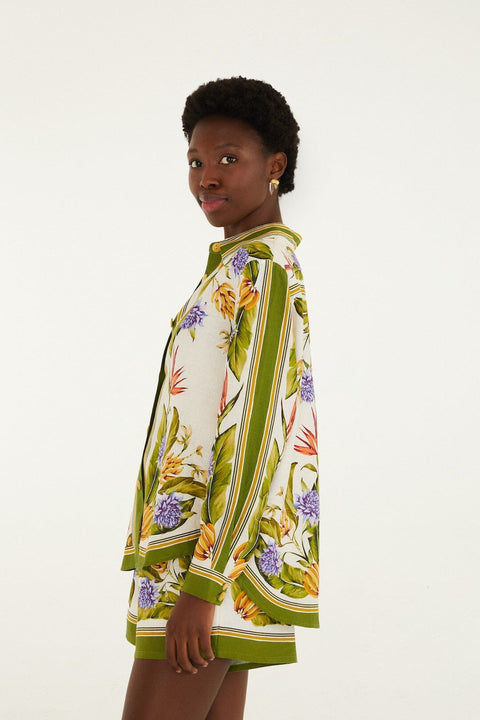 Farm Rio - Sand tropical scarf Shirt Blouse