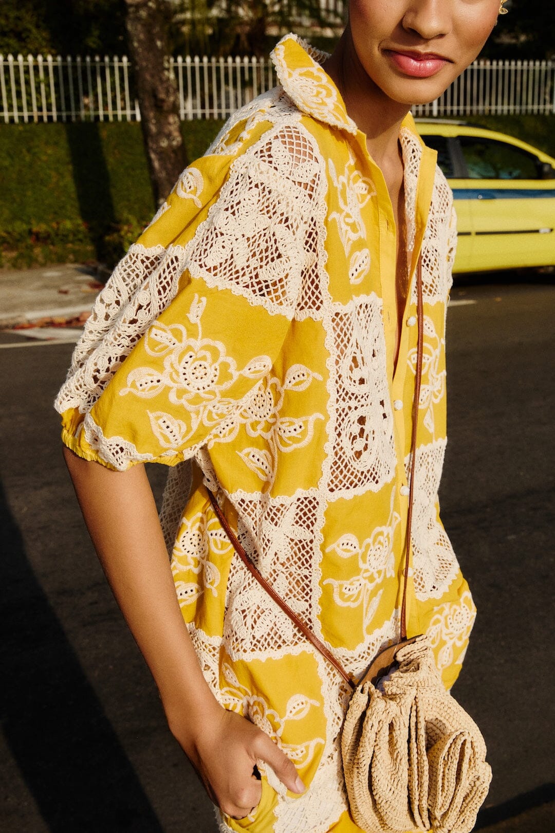 Farm Rio - Lace Short Sleeve Shirt