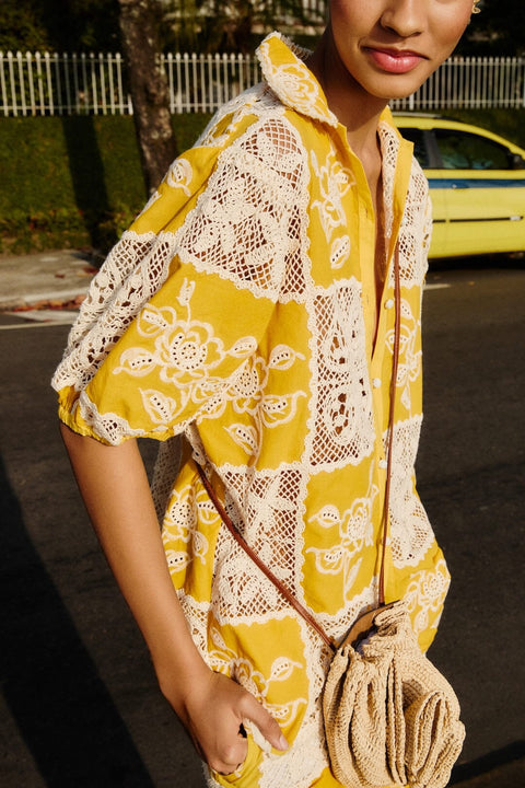Farm Rio - Lace Short Sleeve Shirt