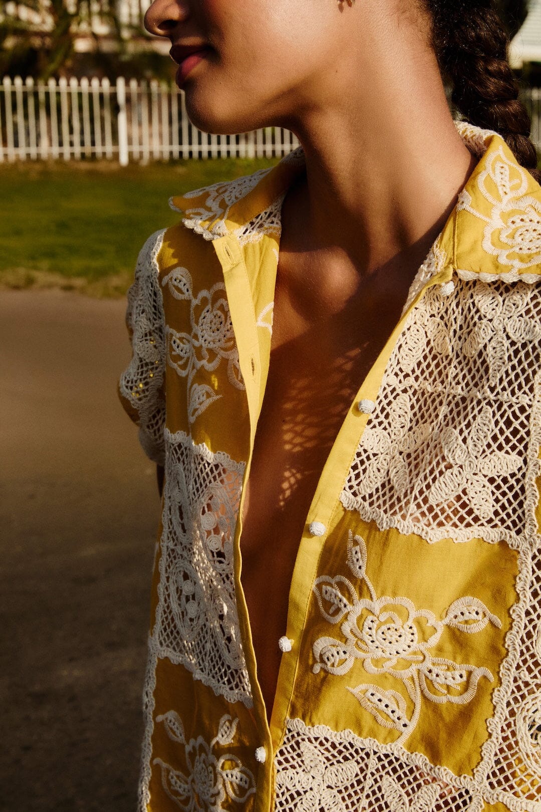 Farm Rio - Lace Short Sleeve Shirt