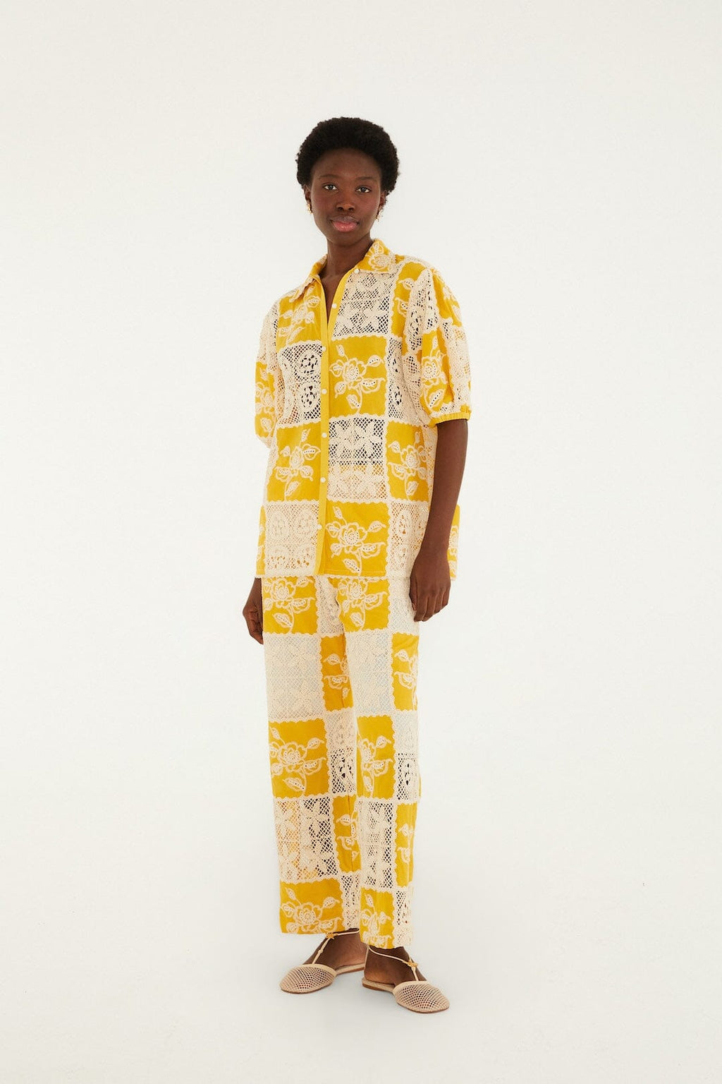 Farm Rio - Lace Short Sleeve Shirt