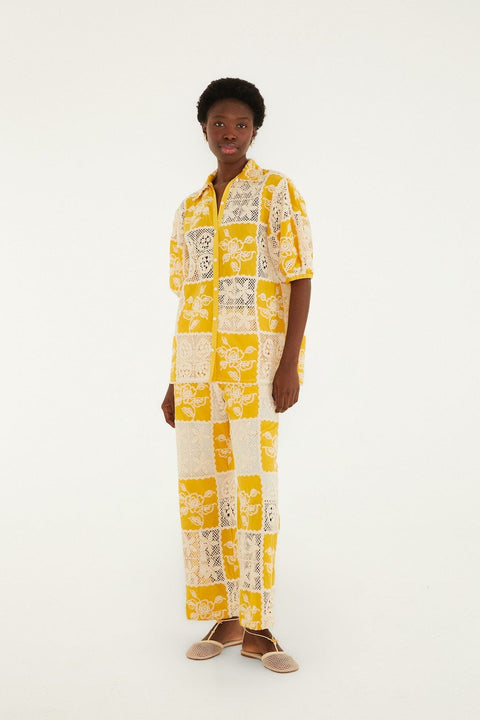 Farm Rio - Lace Short Sleeve Shirt
