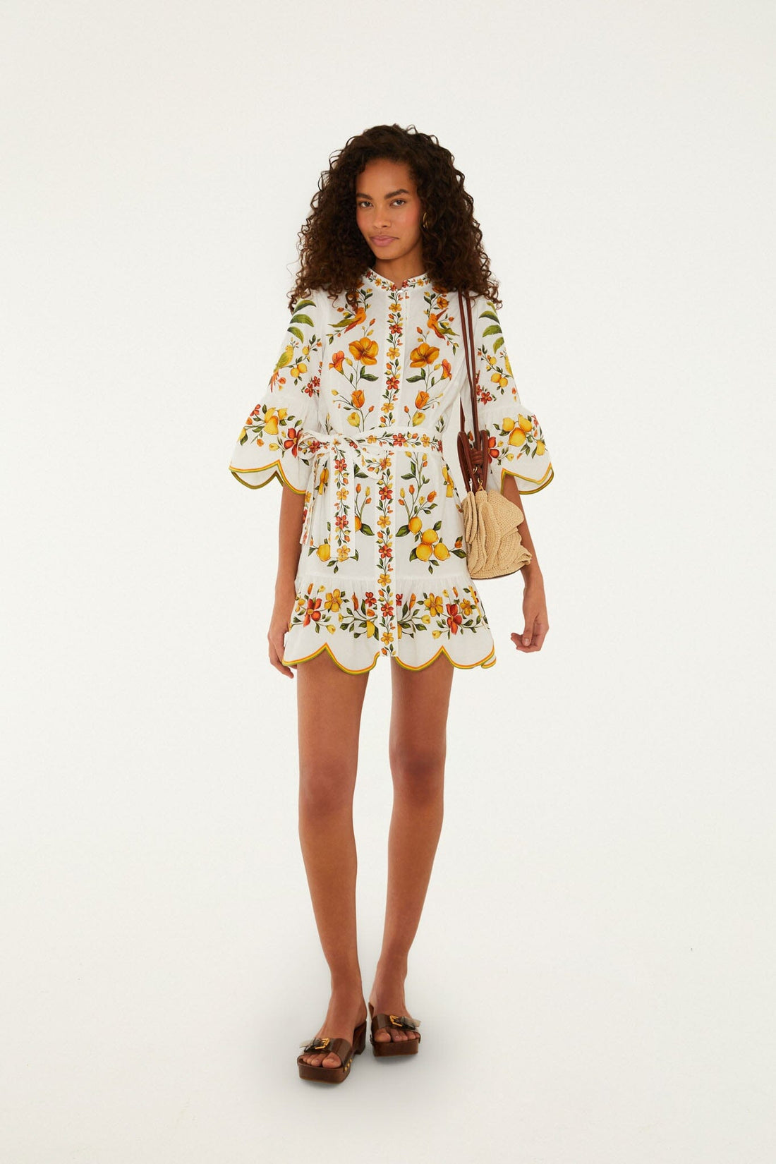 Farm Rio - Lemon Bouquet Mini Dress
