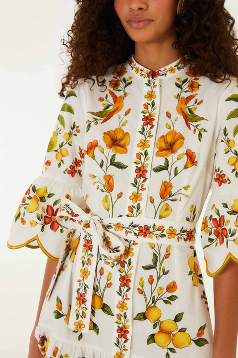Farm Rio - Lemon Bouquet Mini Dress