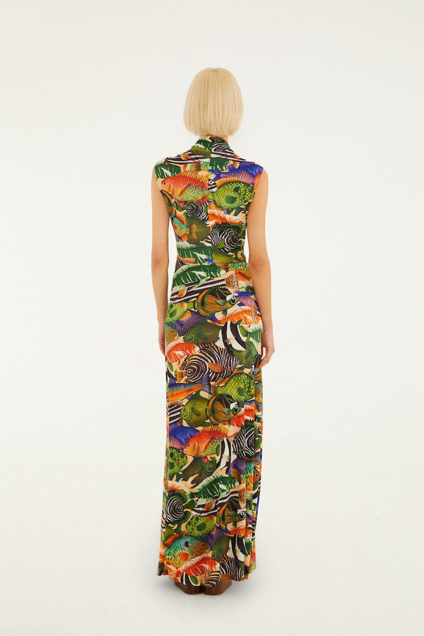 Farm Rio - Fish Sea Multicolour Maxi Dress – view 4