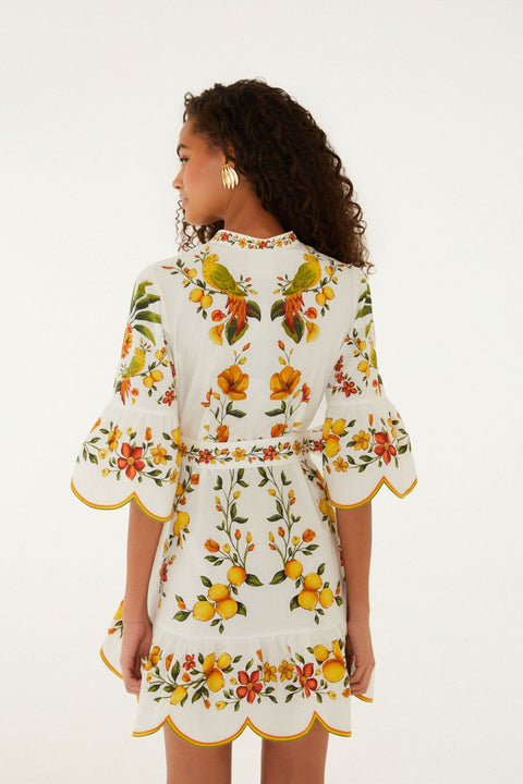 Farm Rio - Lemon Bouquet Mini Dress